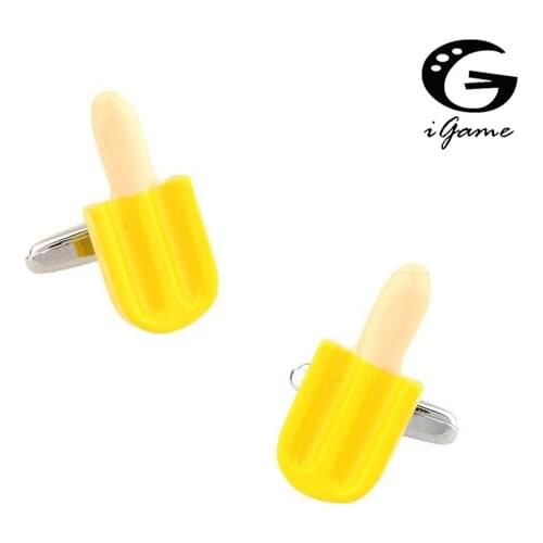 Novel Yellow Ice Cream Style Children Reminiscence Best Gift For Men Wholesale Cuff Links