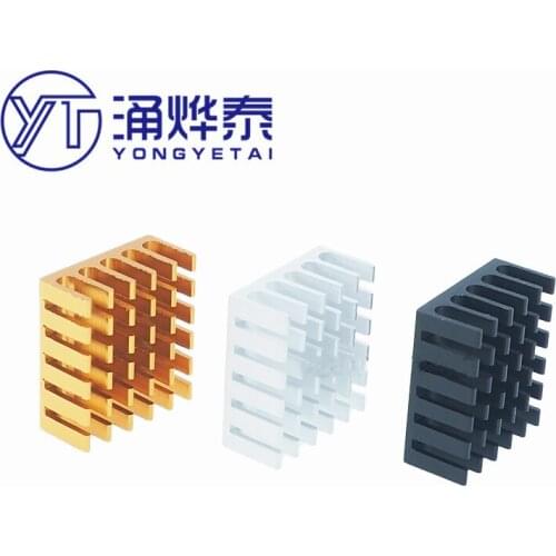 YYT 5PCS Heat sink 22*22*10MM broken slot silver/black/gold high-quality radiator for routing CPU, etc