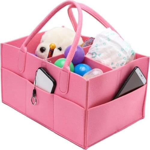 Baby Diaper Wipes Bag Caddy Infant Nappy Organizer Basket Nursery Storage Polyester Bin Durable Practical Eco-friendly Bags