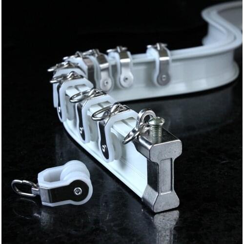 Heavy-Duty Flexible Track for Bay Window Aluminum Alloy Silent Curtain Rod Curtain Accessories Customized