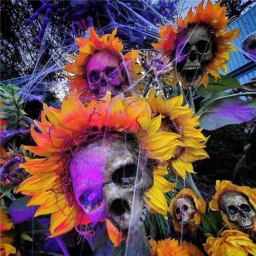 Halloween Skull Sunflower Decoration Atmosphere Garden Simulation Flower Ornament