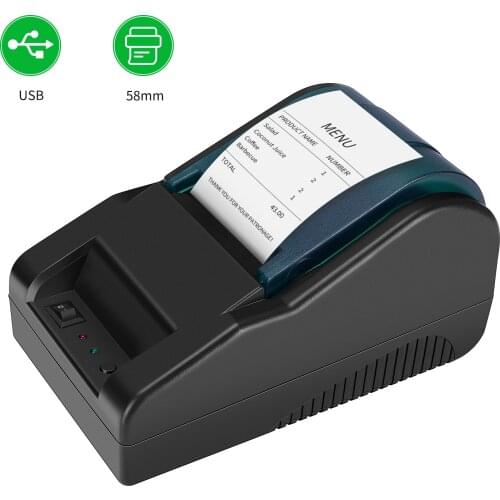 Aibecy Thermal Printer High Speed Desktop 58mm USB Receipt Bill Ticket Clear Printing POS Printer for Supermarket Retail Store