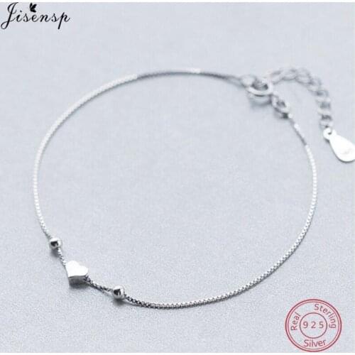 100% 925 Sterling Silver Bracelet Fashion Solid Heart Beads Bracelets Bangles for Teen Girls Lady Gift Women Jewelry Gifts