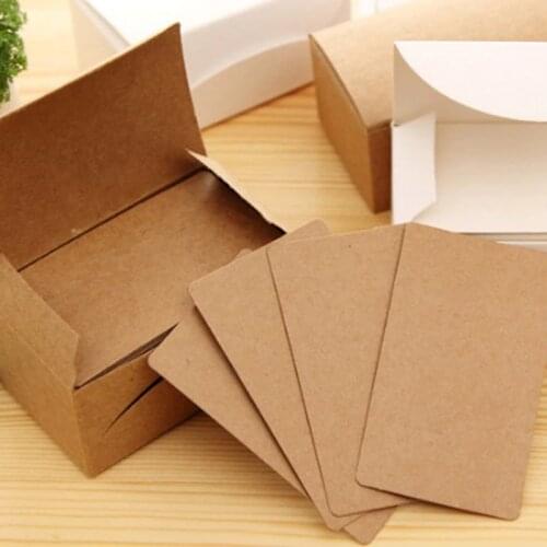 100pcs Kraft White Black Blank Plain Paper Card Word Card Party Message Card for Multi Purpose