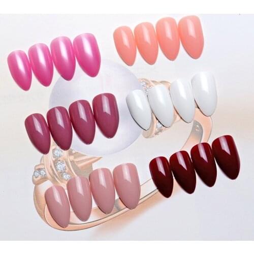 WAKEFULNESS 100pcs Long Stiletto Fake Nails ABS Artificial Nails Full Cover False Nail Art Tips Manicure Press On Nails Charms