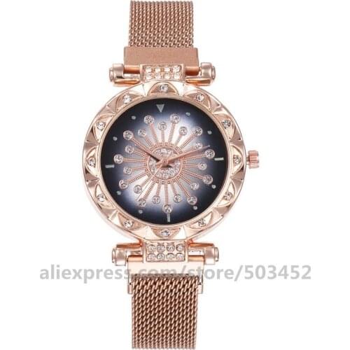 100pcs/lot 920640 Wristwatch Wholesale Flower Magnetic Watches Factory Price Clock Wild No Logo Montre Femme