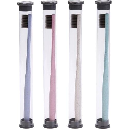 200pcs/lot Multi Wheat Straw Bamboo Charcoal Soft Bristle Toothbrush Portable Travel Small Head Toothbrushes Oral Hygiene HA1824