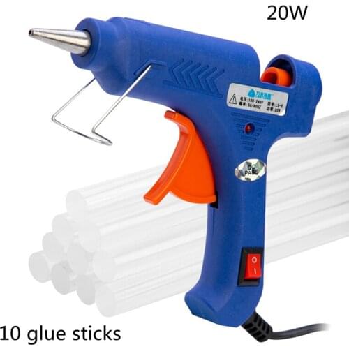20W hot melt glue gun & 10 glue sticks combination, industrial mini spray gun electric heating temperature tool, car dent repair