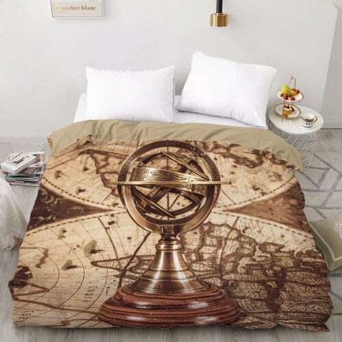 3D Duvet cover Quilt/Blanket/Comfortable Case Luxury Bedding 135 140x200 150x200 220x240 200x220 for Home Vintage map golden