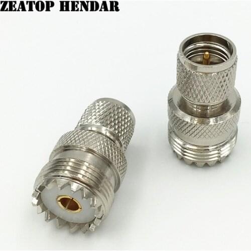 50Pcs Brass Mini UHF Male Jack to UHF Female Plug SO239 PL259 RF Straight Coax Adapter Connector