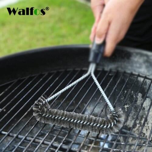 Non-Stick Barbecue Grill BBQ Brush Stainless Steel Wire Bristles Cleaning Brushes With Handle Durable Cooking BBQ Tools Hot Sale