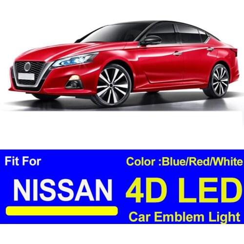 Car Logo Decoration 4D LED Car Emblem Light Lamp Auto Rear Trunk Badge Covers For TIIDA X-TRAIL Geniss LIVINA Cedric