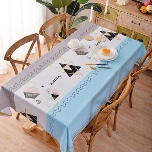 PVC printing decorative tablecloth thickened waterproof and oil-proof rectangle easy to clean wedding tablecloth table mat