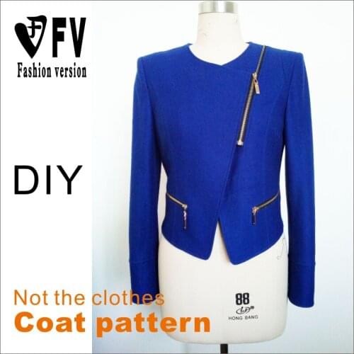 DIY handmade clothing sewing design drawings woolen material female short coat 1:1 finished pattern BWT-11