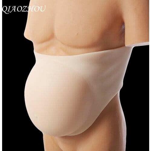 5-7 Month 2500g/pc White or Beige fake Silicone maternity belly fake beer belly silicone baby bump for false pregnancy Test