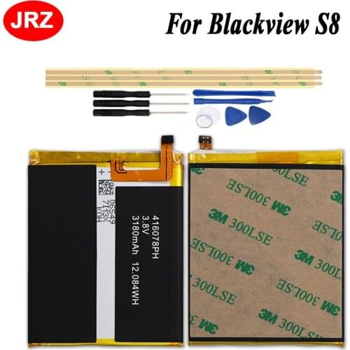 JRZ For Blackview S8 Phone Backup Battery For Blackview S8 3180mAh Hight Capacity5.7inch MTK6750T Replacement Batteries+Tools