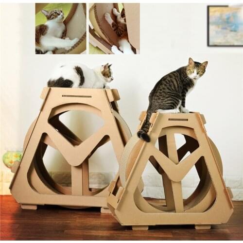 Pet Cat Treadmill Roller Sport Pet Cat Supplies Corrugated Cat Scratch Board Ferris Wheel Cat Running Wheel Weight Loss Device