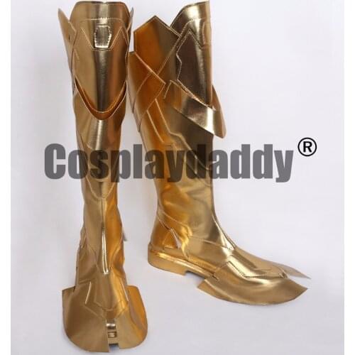 OW Mercenary Archer Hanzo Shimada Classic Skin Version Gold Cosplay Boots Shoes S008