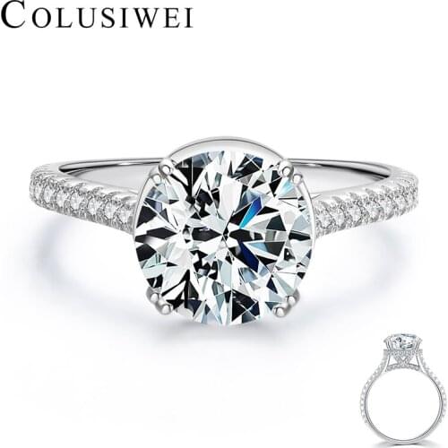 Colusiwei Emerald Cut Glittering AAAA Zirconia 925 Sterling Silver Rings for Women Fashion Wedding Engagement Statement Jewelry