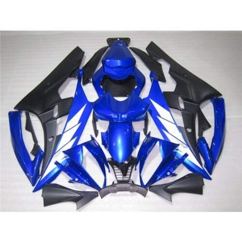 Injection molding plastic fairing kit for Yamaha YZF R6 06 07 blue black fairings set YZFR6 2006 2007 FS07