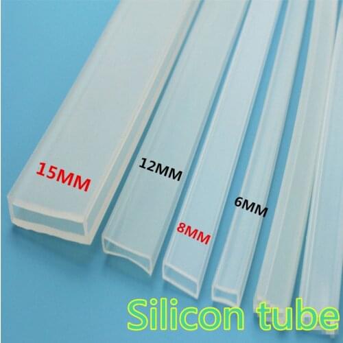 Silicon tube IP67 8mm/10mm/12mm/15mm 5m/10m length for SMD5050 3528 3014 5630 ws2801 ws2811 ws2812b waterproof led strip Silicon
