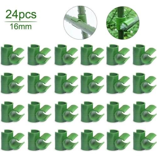 24pcs Gardening Pillar Cross Buckle Vine Climbing Garden Bamboo Connectors Frame Climbing Plastic Coated Steel Pipe Fixed