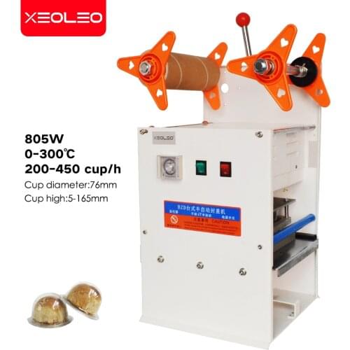 XEOLEO 4 cups 76mm Manual Aluminum foil cup sealing machine PET Aluminum foil film Egg yolk cake cup sealer for 76mm cup 220V