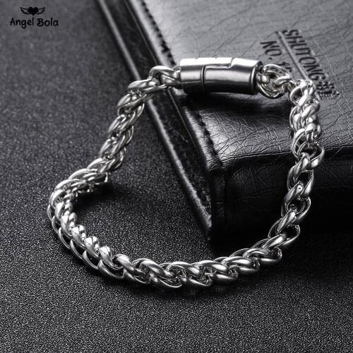 Fashion Good Quality New Product, Silver Color Buddha Bracelets Link Byzantine Chain Bracelet for MENS Wristband Jewelry