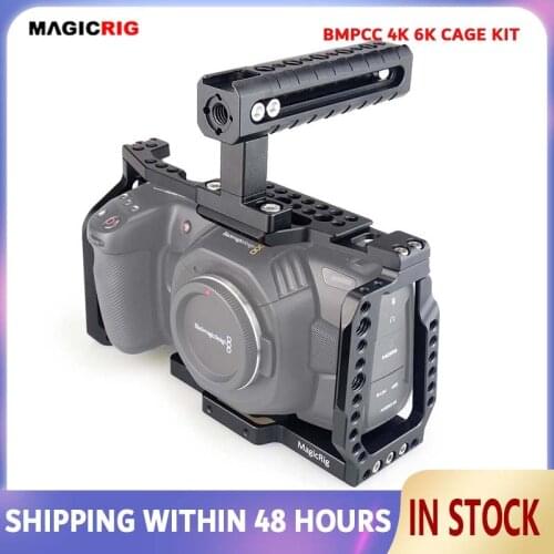 MAGICRIG Camera Cage Kit with Top Handle for Blackmagic Pocket Cinema Camera BMPCC 4K/6K to Mount Microphone Monitor LED Light