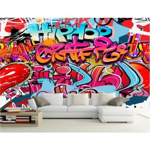 Custom mural photo wallpaper 3d Colorful street graffiti bar KTV tooling living room home decor Wallpapers for walls in rolls