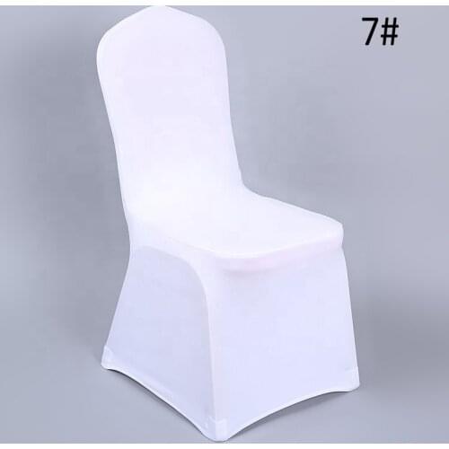 1PC China Cheap Universal All Inclusive Stretch Lycra White Chair Cover Spandex Wedding Banquet Party Events Chair Cover