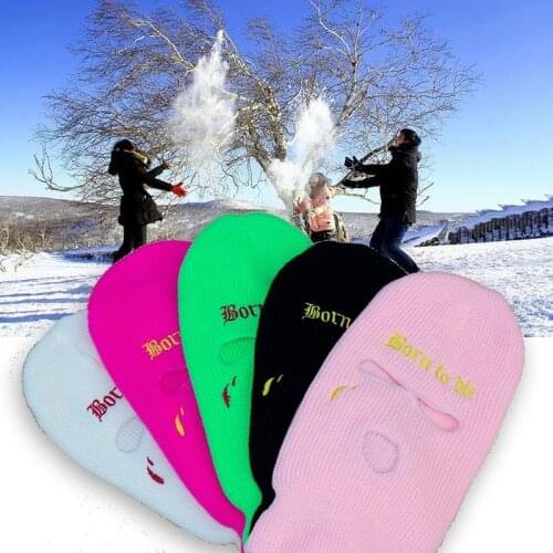 Neon Balaclava Three-hole Ski Mask Tactical Mask Full Face Mask Winter Hat Halloween Party Mask Limited Embroidery