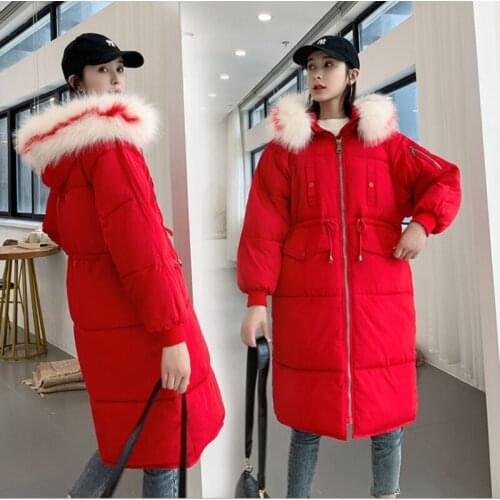 New Style New Arrival Parkas Fashion Women Winter Cotton Padded Jacket Warm Thick Ladies White Long Coats Black Womens Clothing