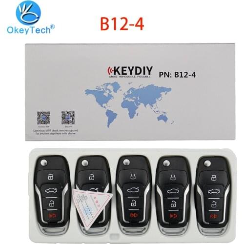 OkeyTech 5PCS/LOT KEYDIY Original Universal B Series Remote Control B12-4 KD900K/D900+/URG200/KD-X2 Key Programmer F Style