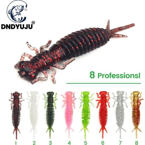 4/8PCS Larva Soft Lures 55mm 1.4g Artificial Lures Fishing Worm Silicone Bass Pike Minnow Swimbait Jigging Plastic Baits