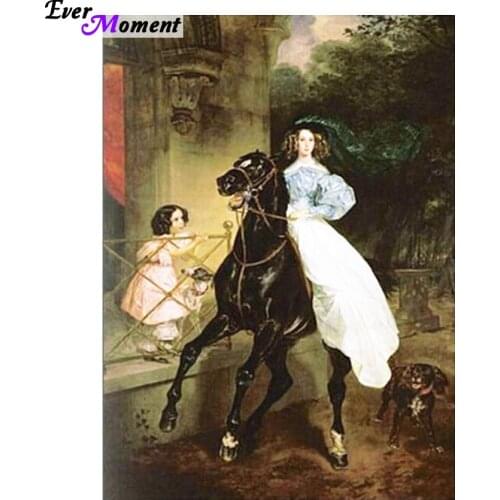 Princess ride a horse 40x55 Diamond embroidery Diy diamond square rhinestone pasted Crafts Needlework home decoration ASF221