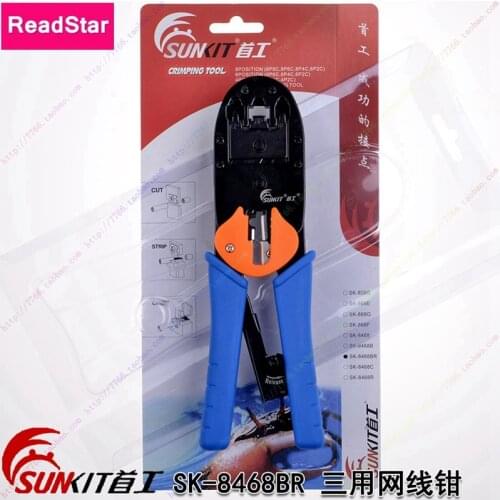 ReadStar SUNKIT SK-8468BR multi functional Cable crimper 8p 6p 4p RJ45 RJ11 RJ12 Networking telephone cable making Crimping tool