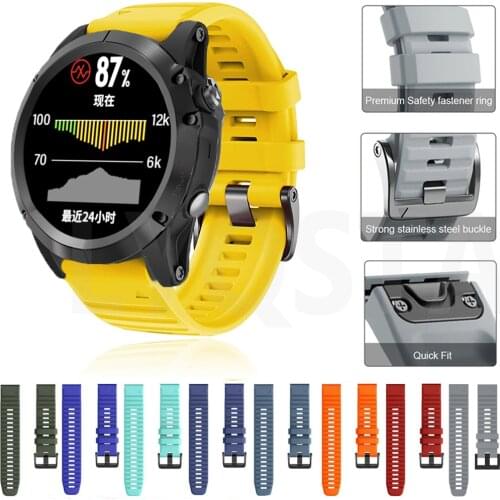 26 22mm Quick Release Watch Straps For Garmin Fenix 6 6X Pro 5X 5 Plus 3HR S60 MK1 Forerunner 935 945 Easyfit Silicone wristband