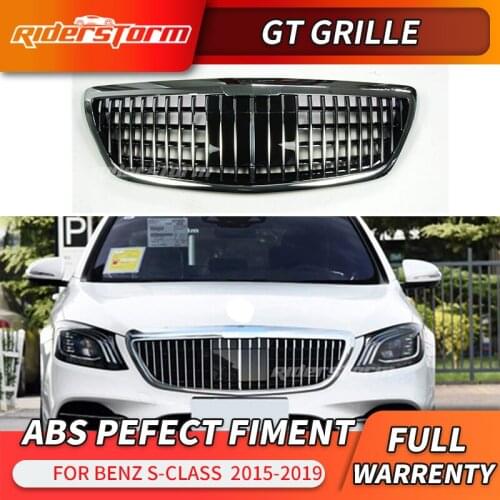 For S Class W222 maybach style ABS Grille For w222 Chrome Front Racing Grill fit for 2015-2019 S320 S400 S350 S500 S450Great Fit