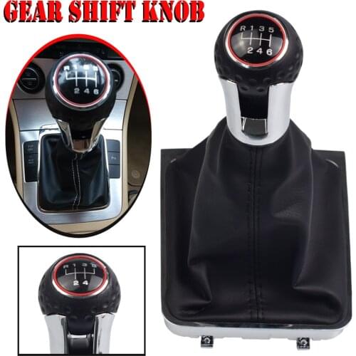 For Volkswagen VW Passat B6 2005-2011 Gear Shift Knob Gaiter Boot Lever Stick Pen Head Cover 5/6 Speed Car Styling Accessories