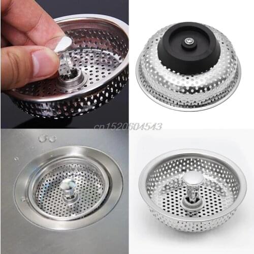 Stainless Steel Mesh Kitchen Sink Strainer Disposer Plug Drain Stopper Filter High Quality R06 Whosale&DropShip