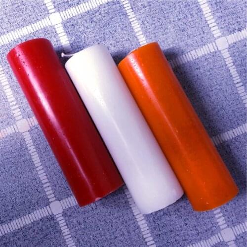 Pillar Candles - 60 Long Burning Hours Candle, 17x4.9cm Dripless Candle - Perfect for Wedding Candles, Party, Red, White, Orange