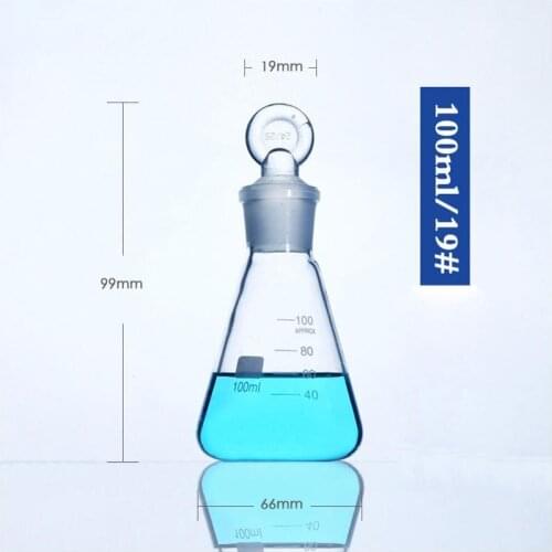 100ML/19# High Temperature Resistance of High Borosilicate Glass Flask with Glass Stopper