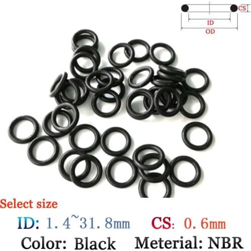 CS 0.6mm FluoroRubber O-Ring 10pcs Washer Seals Plastic gasket Silicone ring film oil and water seal gasket NBR material O-Ring