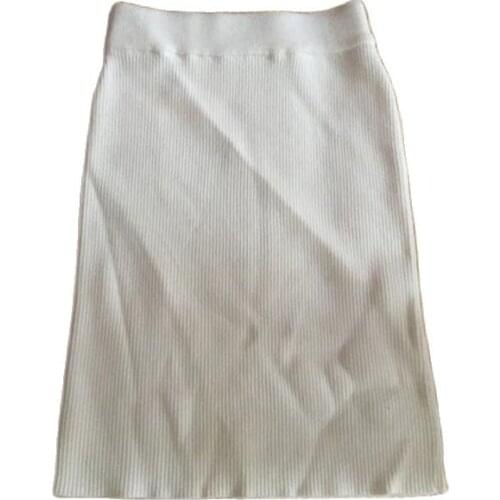 2021 womens fashion white skirts girls sexy thick fabric black skirts Spring autumn one pcs with elastic knitted lady skirts