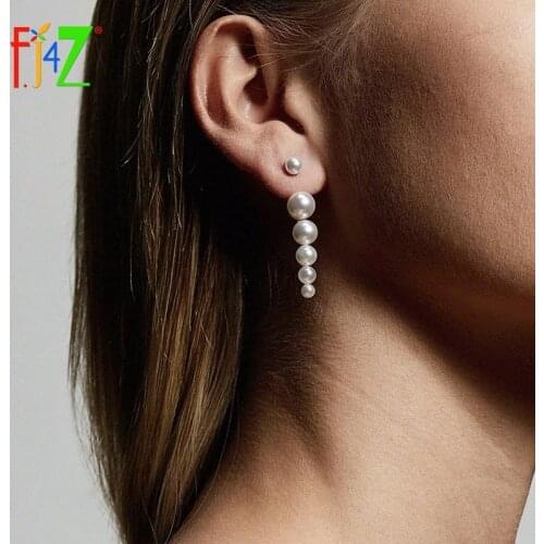 F.J4Z 2021 Trend Earrings for Women Elegant Design Imitation Pearls Statement Earring Lady Cocktail Jewelry Gifts