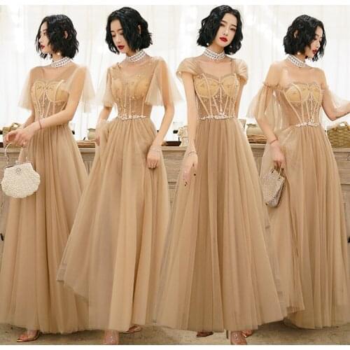 Bridesmaids Dresses Illusion A-Line Short Strapless Crystal Beading Lace Tulle Off The Shoulder Women Wedding Party Gown E435