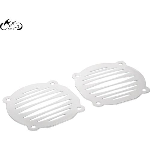 1Pair Motorcycle Chrome Stripe Aluminum Speaker Grill Fit For Harley Electra Glide FLHT 2000-2013 2008 2009 2010 2011 2012 2013