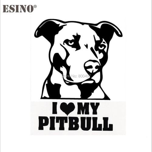 10 x New Design I Love My Pitbull Reflective Creative Auto Decal Cartoon Car Sticker Bumper Body Decal Creative Pattern Vinyl