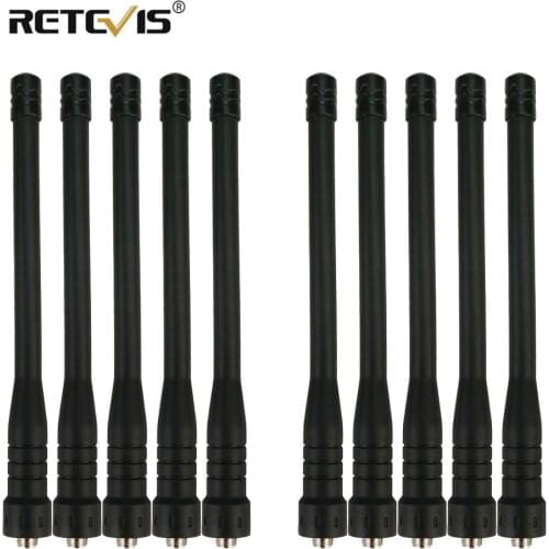10pcs Retevis HA01 SMA-F High-Gain VHF/UHF Antenna Dual Band For Kenwood RETEVIS H777 RT5R Baofeng UV-5R UV-82 Walkie Talkie